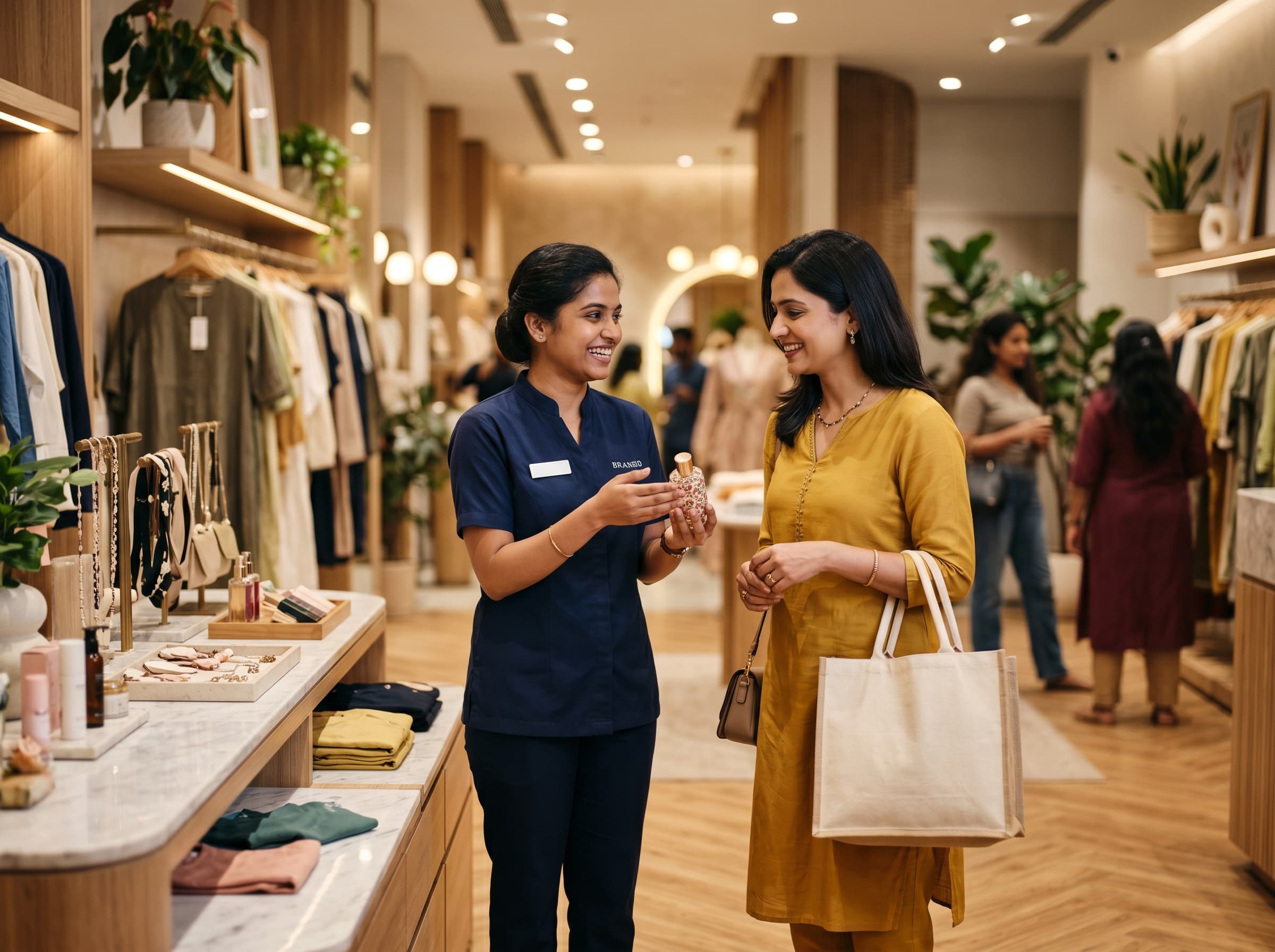 Shopper and store associate engaging in a consumer loyalty program journey