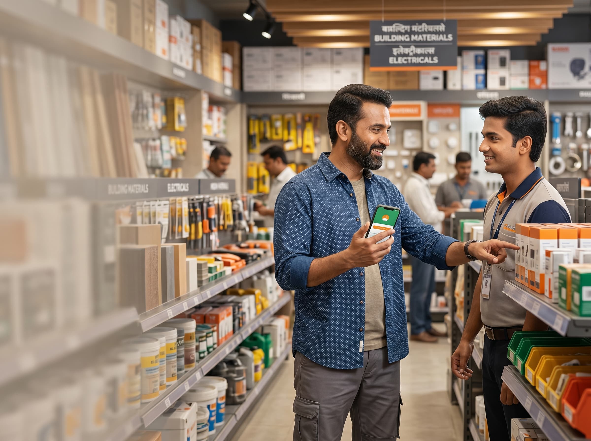 Trade professional and retail advisor discussing products in an influencer loyalty context