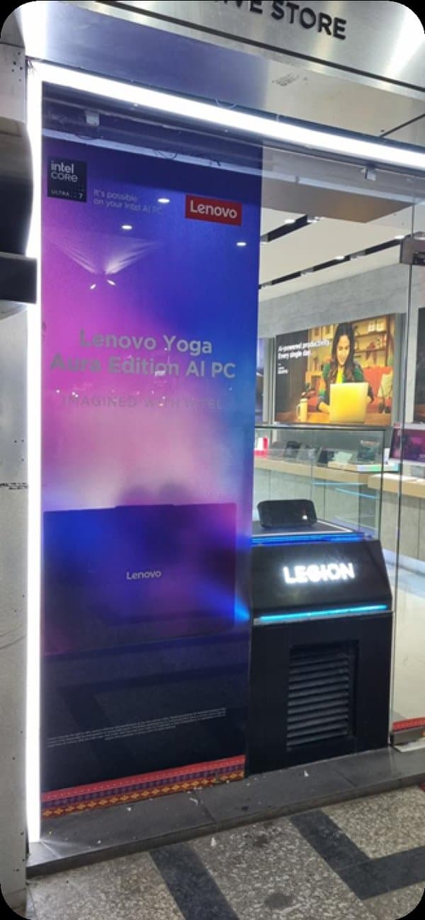 ACP board signage installation at retail store