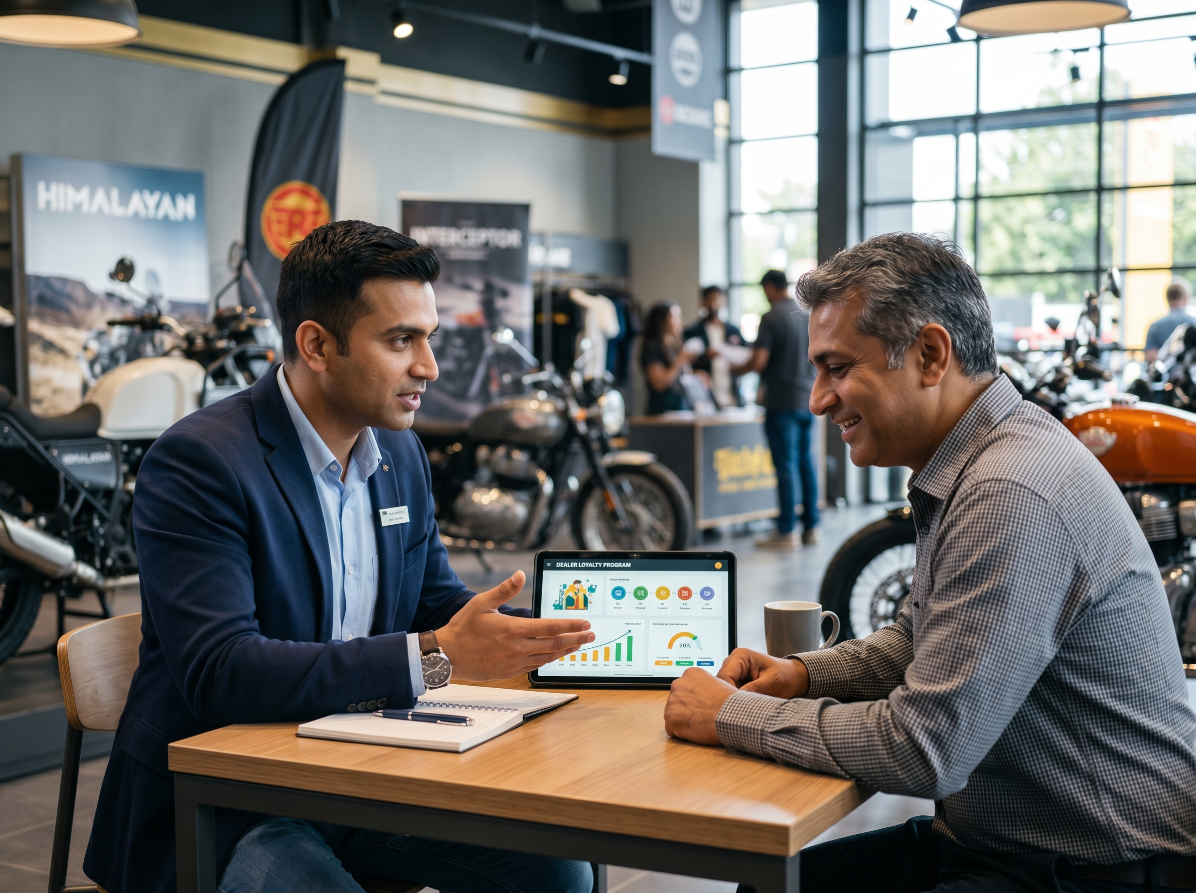 Dealer loyalty program planning in a trade showroom